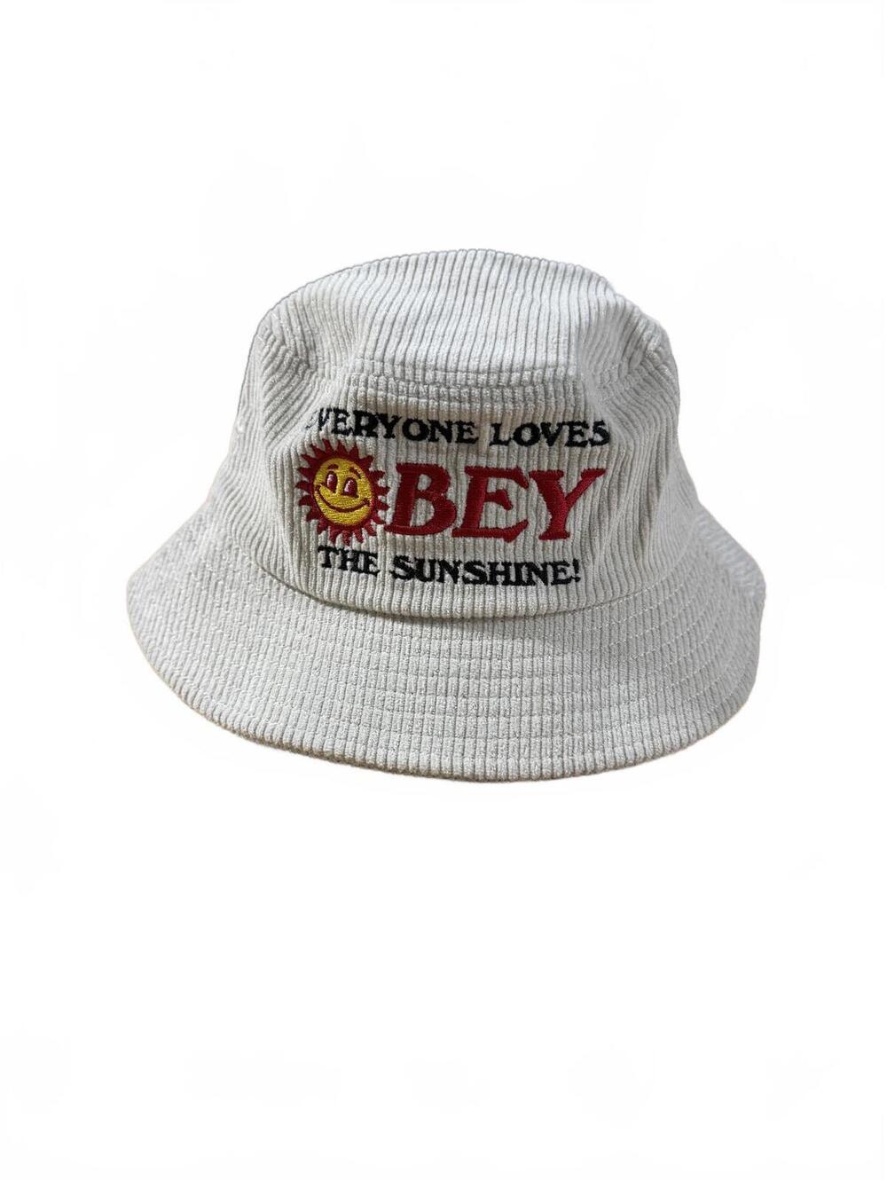 Obey Corduroy Bucket Hat with Embroidered Sun Design